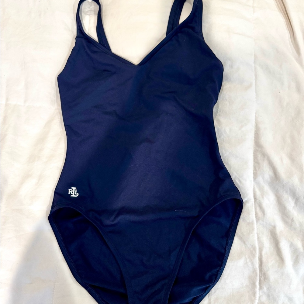 Lauren Ralph Lauren Classic Navy One Piece Swimsuit